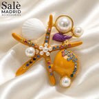 BROOCH STARFISH & SEASHELLS