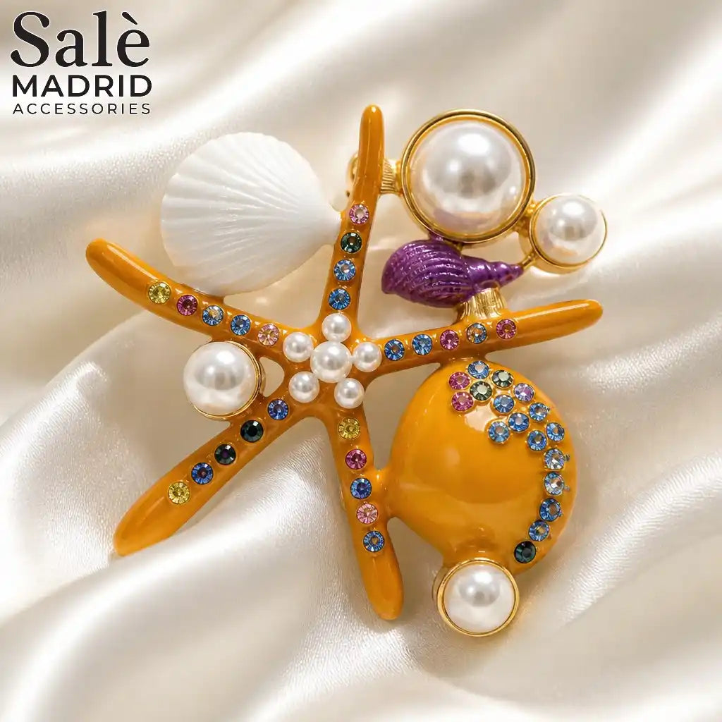 BROOCH STARFISH & SEASHELLS