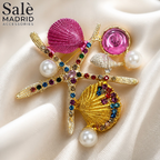 BROOCH STARFISH & SEASHELLS