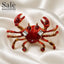 Brooch Red Enamel Crab