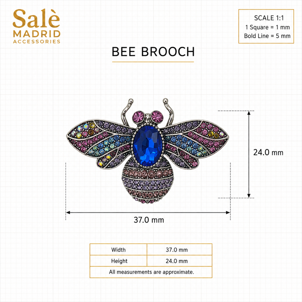 Fuchsia Crystal Bee Brooch