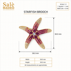 Aqua Crystal Starfish Brooch