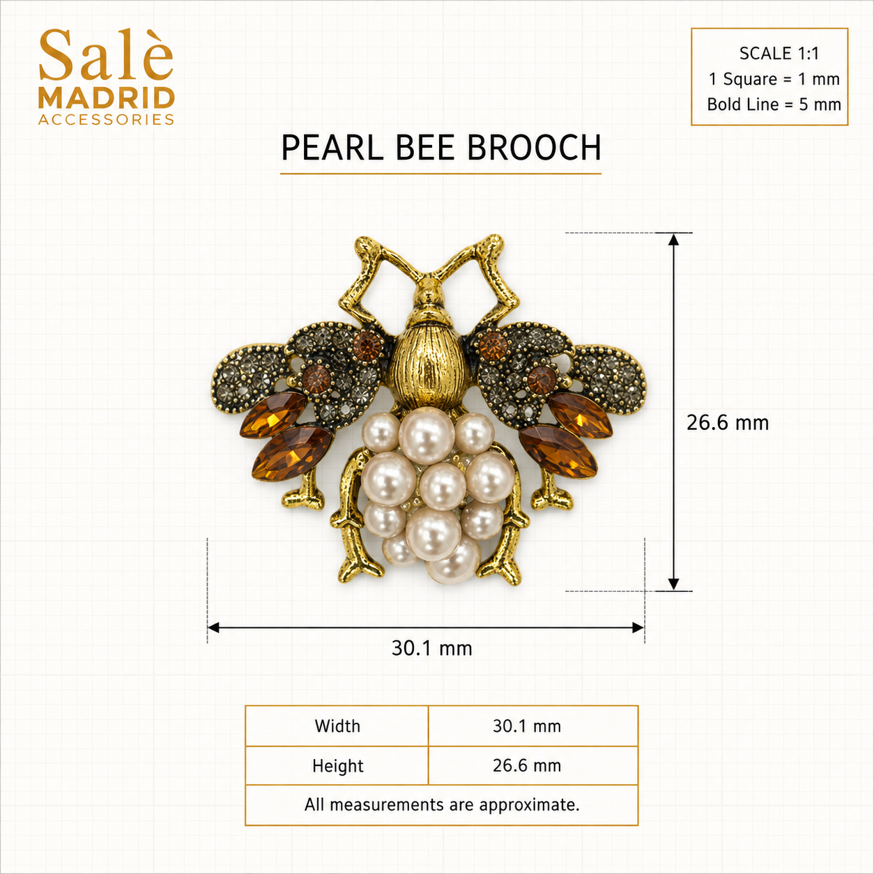 Twin Bee Pearl Cluster Brooch Secondary image