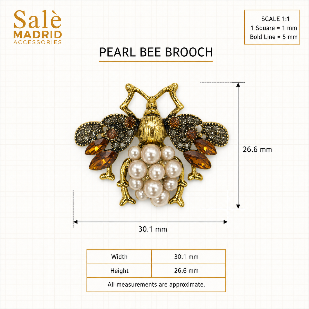Twin Bee Pearl Cluster Brooch