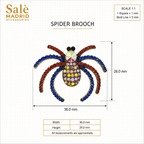 Multicolor Crystal Spider Brooch