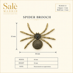 Gold-Tone Black Crystal Spider Brooch