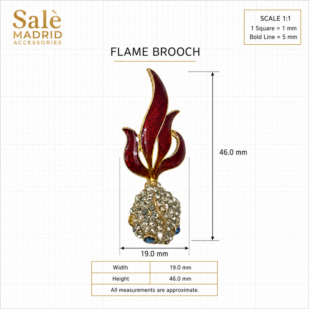 Red Enamel Goldfish Crystal Brooch