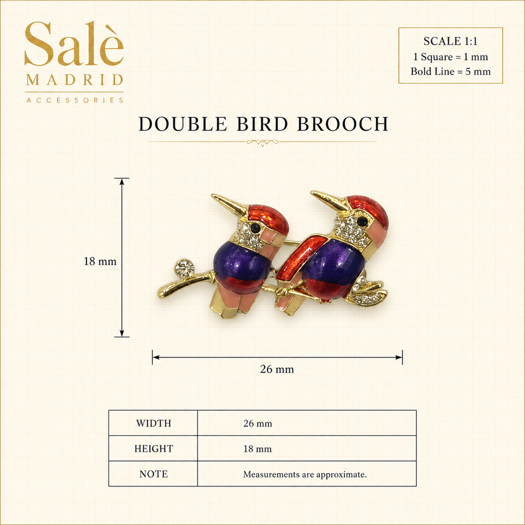 Multicolor Woodpecker Duo Brooch