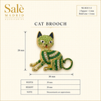 Black & Gold Crystal Cat Brooch