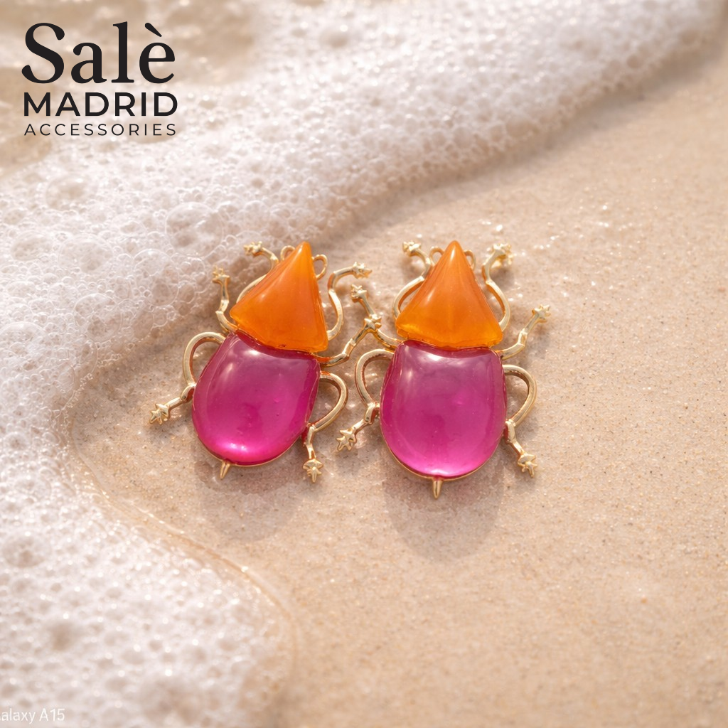 EARRING ORANGE AND PURPLE 00832 Main image