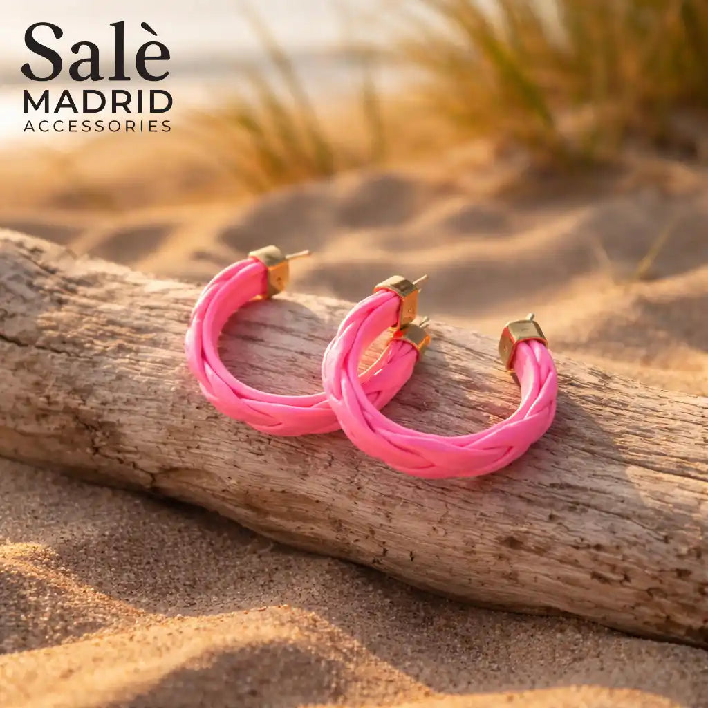 EARRING C SHAPED PINK 00861