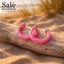 EARRING C SHAPED PINK 00861