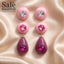 EARRING COLORS PURPLE AND PINK 00862
