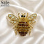 Large Amber Crystal Bee Brooch