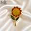 BROOCH SUNFLOWER CRYSTAL
