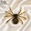 BROOCH SPIDER GOLD BLACK CRYSTAL BIG BELLY
