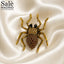 BROOCH SPIDER BROWN CHAMPAGNE ANTIQUE GOLD