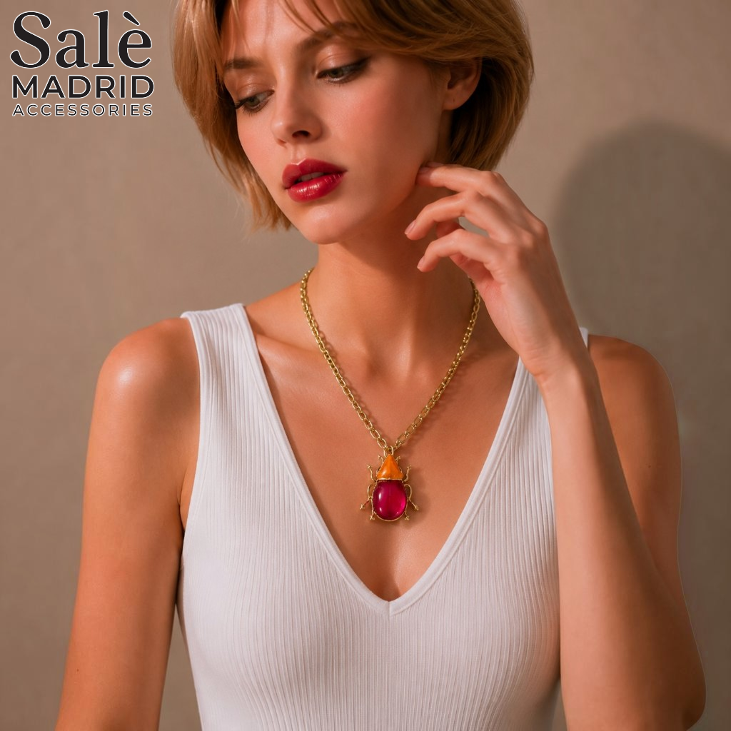 NECKLACE ORANGE AND PURPLE 00836