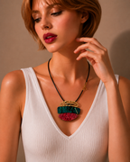 NECKLACE GREEN AND RED 00909
