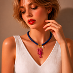 NECKLACE SCORPION PURPLE 00863