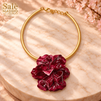 Gold-Tone Sculpted Flower Collar Necklace