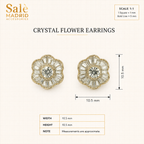 Champagne Baguette Crystal Flower Button Clip Pair