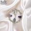 BROOCH CIRCLE BAGUETTE LEAF
