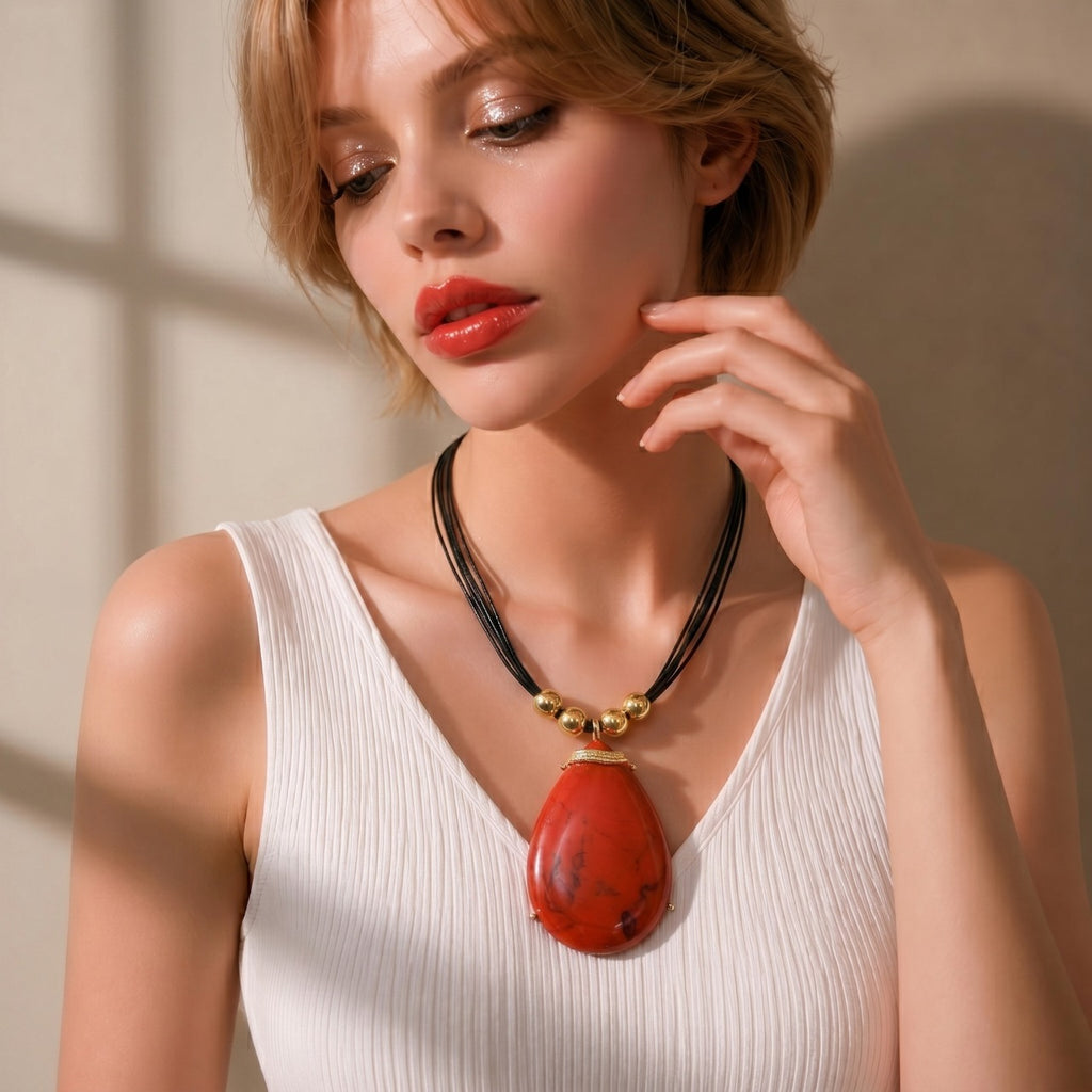 Necklace Medium KC Gold, Short Style: 45CM, Black Line