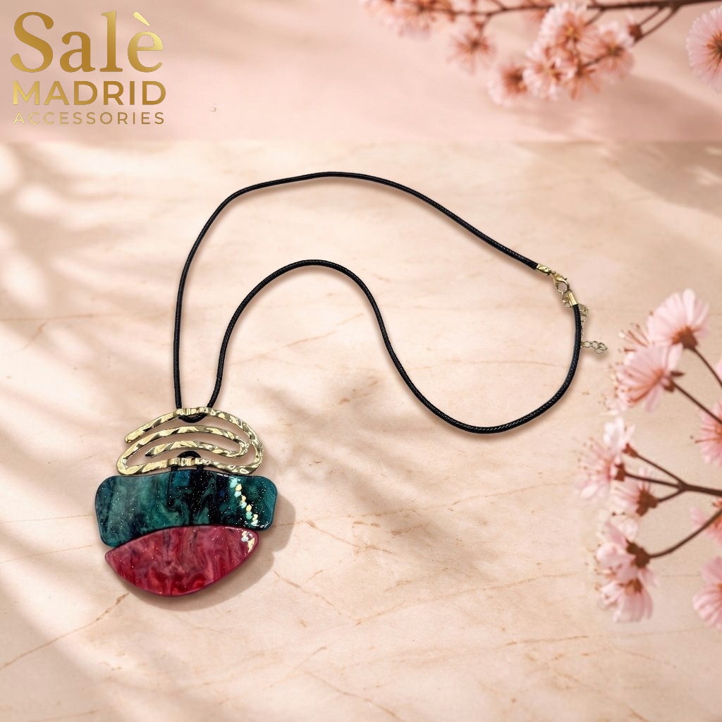 NECKLACE GREEN AND RED 00909 Main image