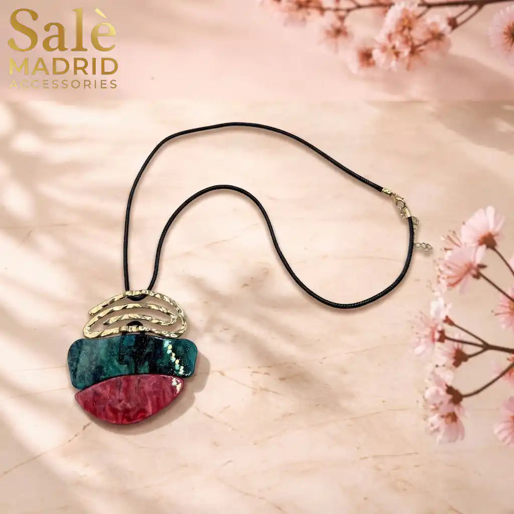 NECKLACE GREEN AND RED 00909