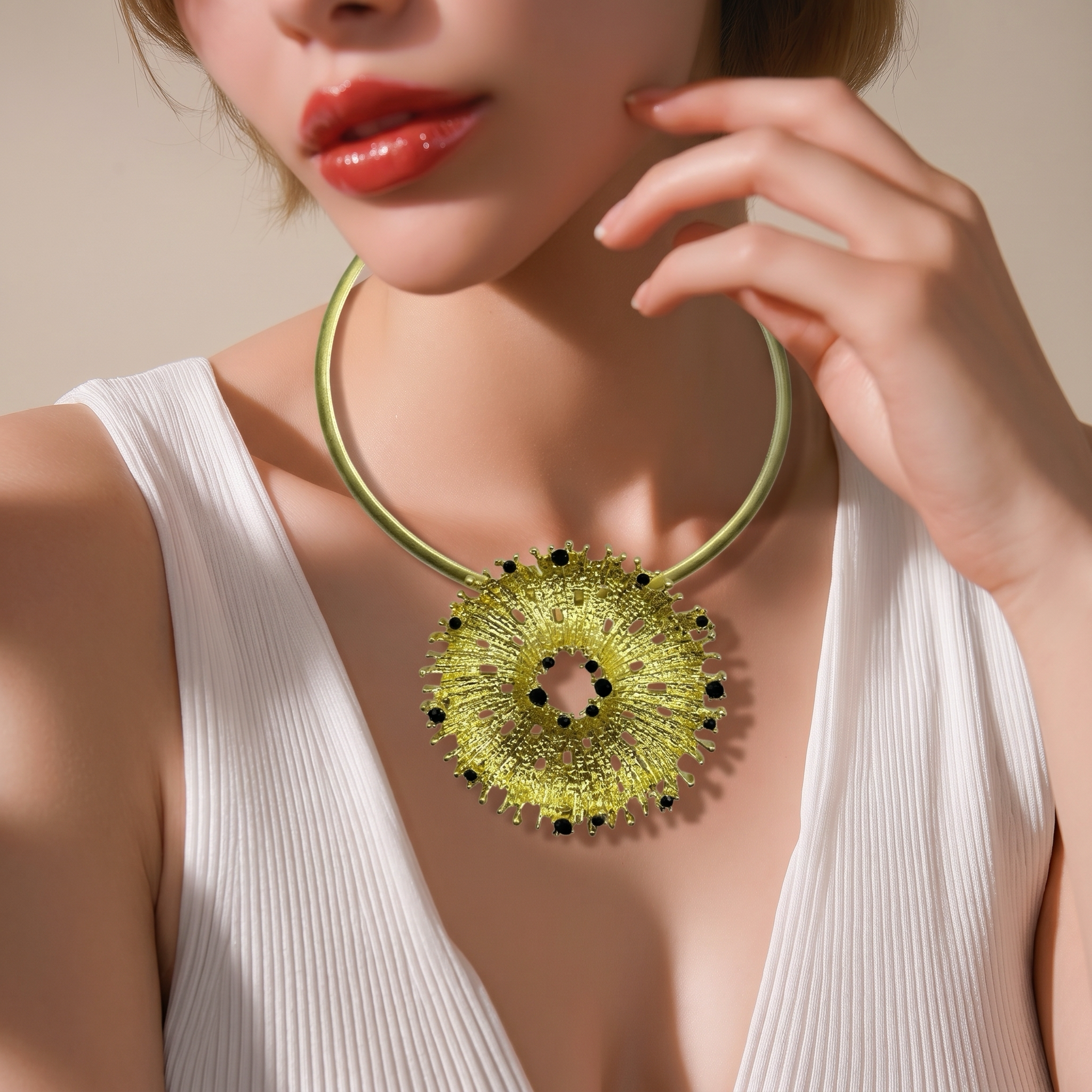 Necklace Sand Gold 1. JS-01 Diamond Secondary image