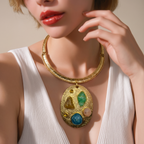 Necklace Sand Gold/As Sample Attached Picture Resin 00109
