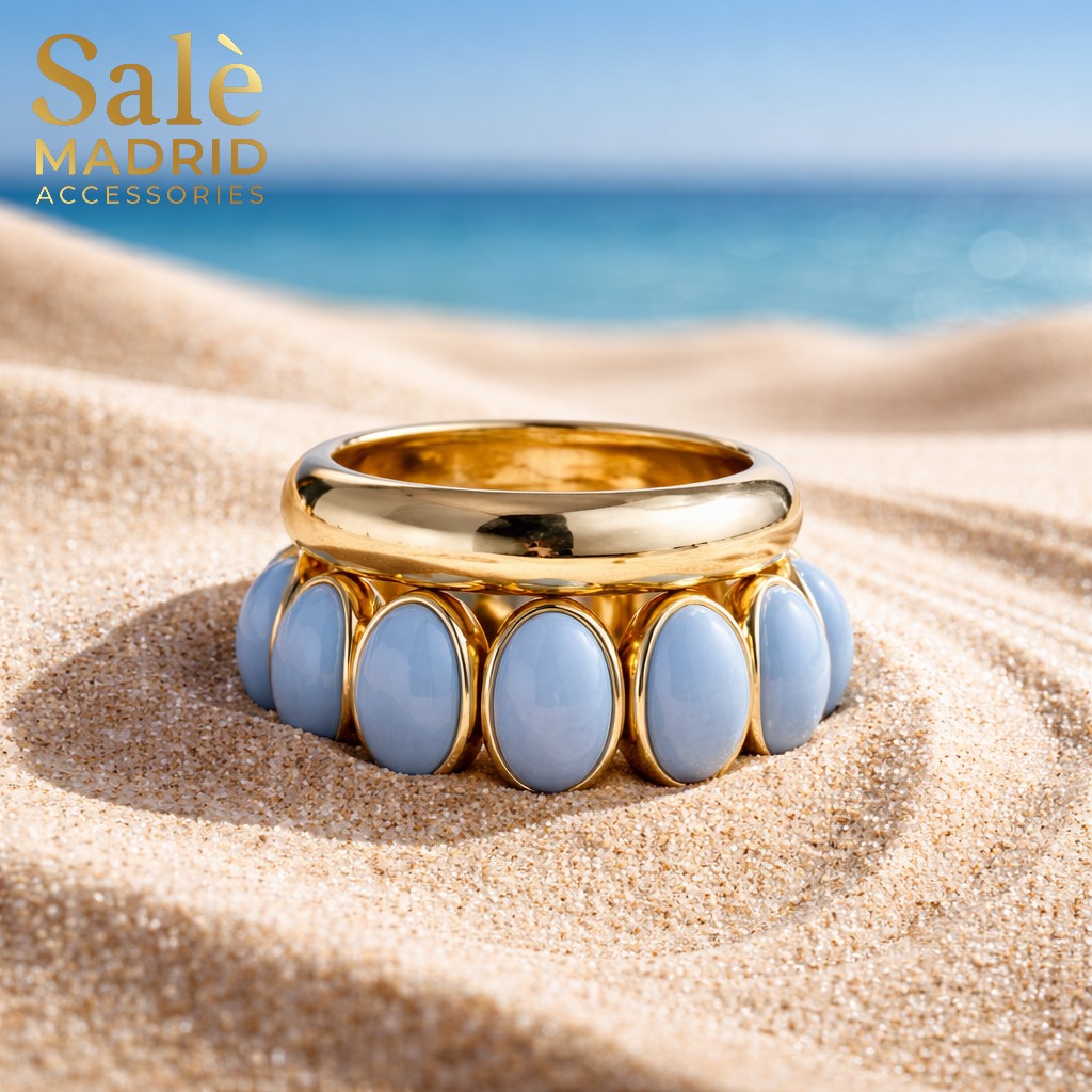 Bracelet set gold and blue 00769