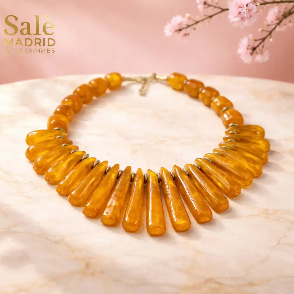 Necklace Sand Gold As Sample Ginger Yellow Resin 0174