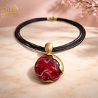 Necklace Sand Gold/6 Black Lines