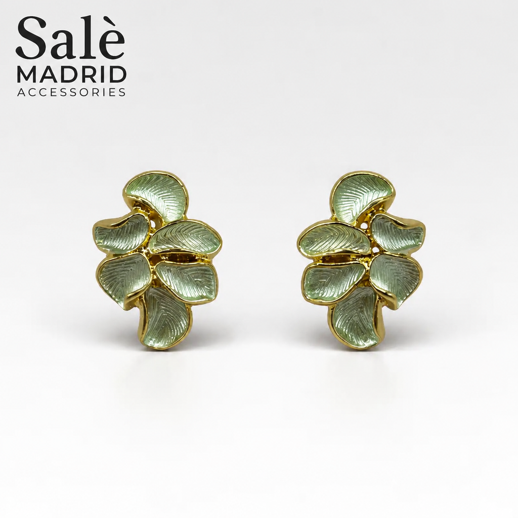 Gold-Tone Sculpted Petal Cluster Earrings