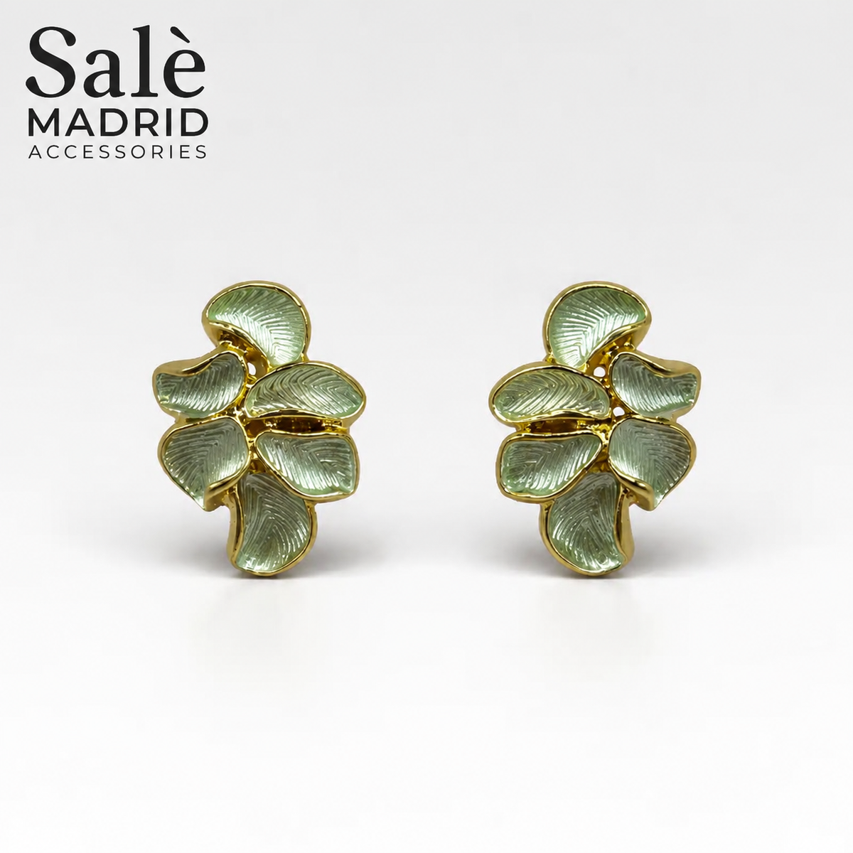 Gold-Tone Sculpted Petal Cluster Earrings