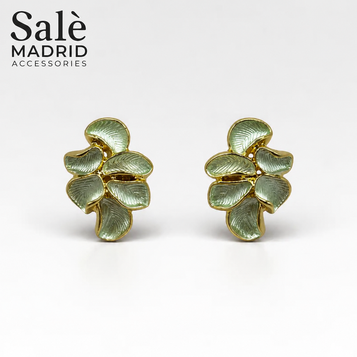Gold-Tone Sculpted Petal Cluster Earrings