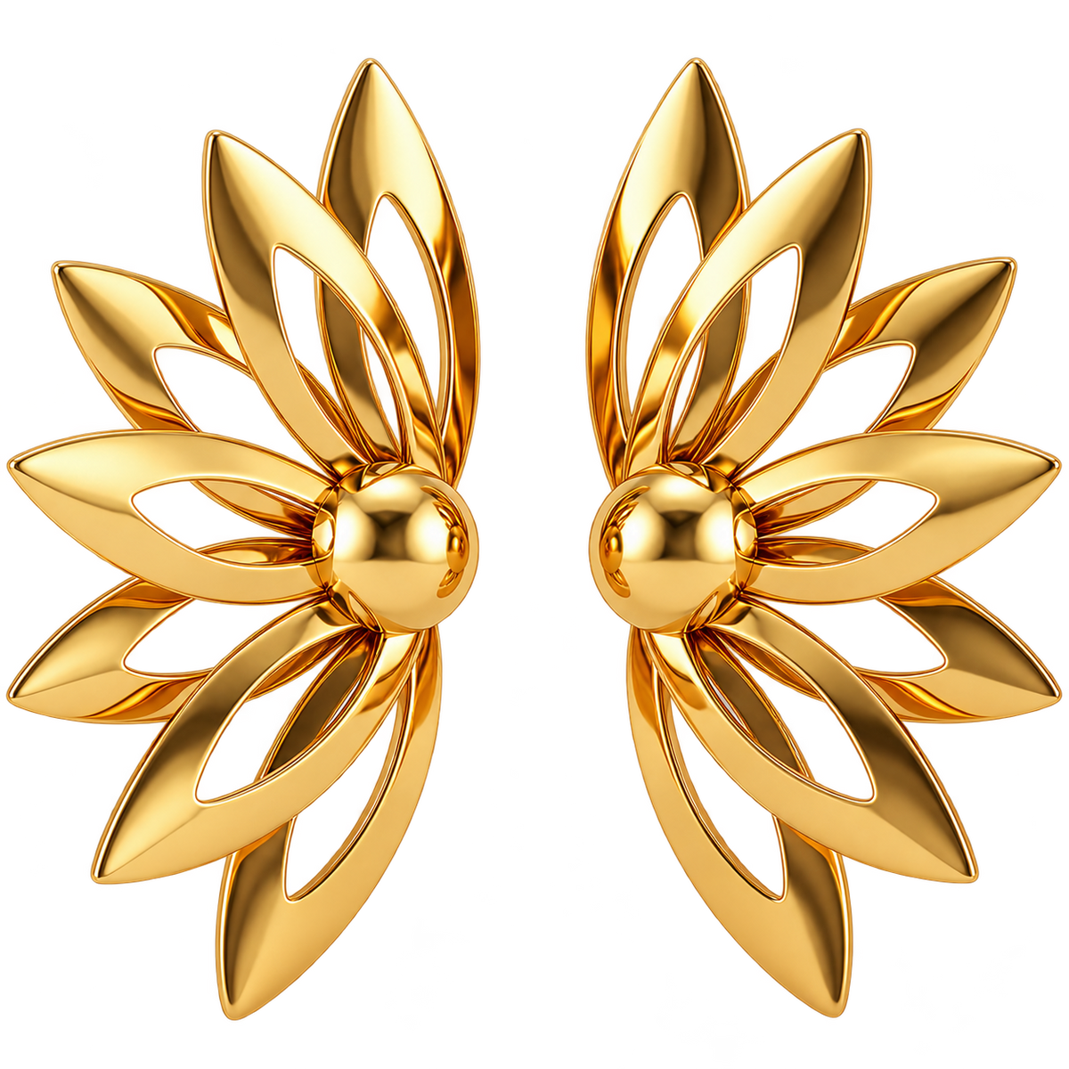 Gold flower hoop earrings