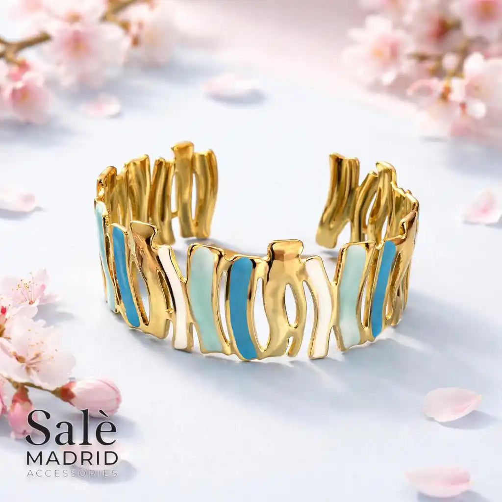 Bracelet gold and blue