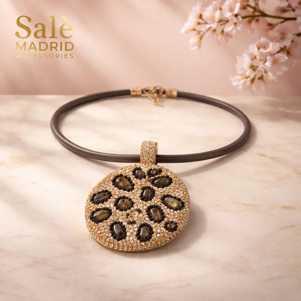 Necklace Medium KC Gold/As Sample Champagne+Black Diamond+As Sample Stone 00123 Main image