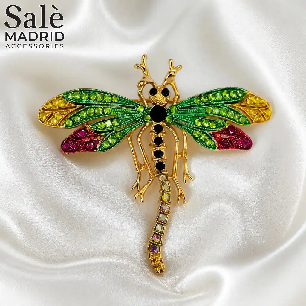 BROOCH TROPICAL JEWELED DAGONFLY