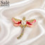 BROOCH PINK MARBLE DRAGONFLY