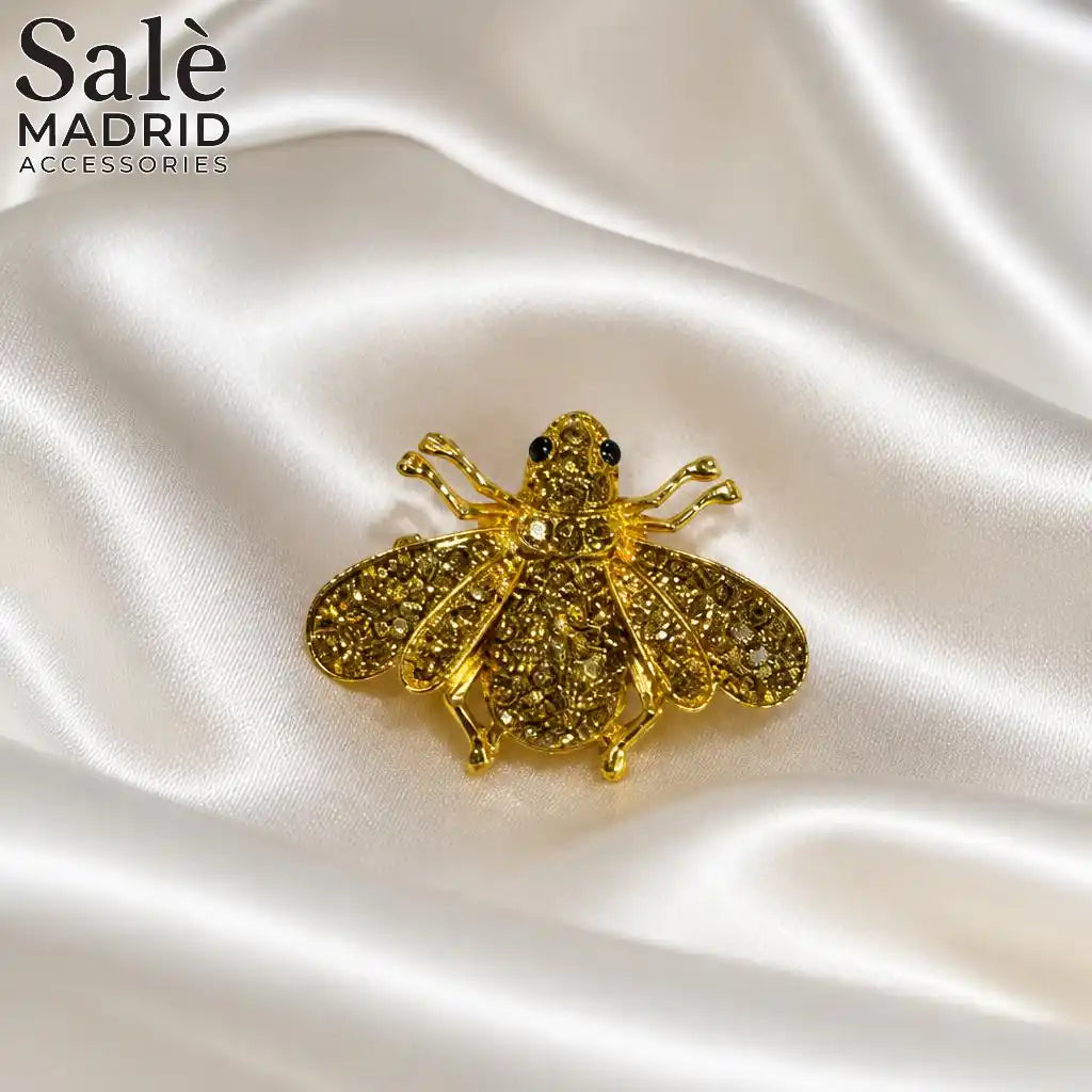 BROOCH FULL CHAMPAGNE CRYSTAL BEE Main image
