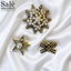 SET BUTTON CLIPS PEARL BOW + PEARL STAR + SNOWFLAKE PEARL CLUSTER
