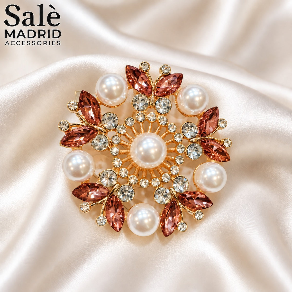 BROOCH CLUSTER PEARL COLOURS