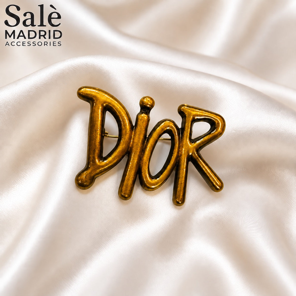 BROOCH DIOR LOGO BUBBLE GOLD