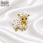 Brooch Sheep White Gold Bow
