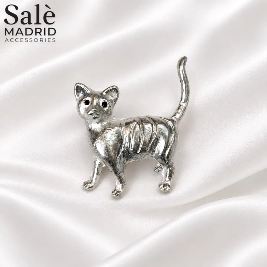 Brooch Cat Silver