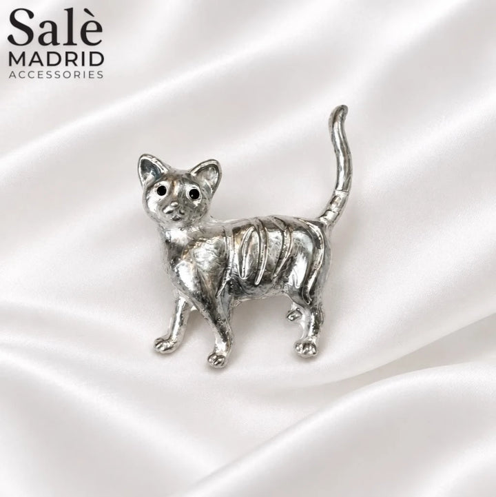 Brooch Cat Silver